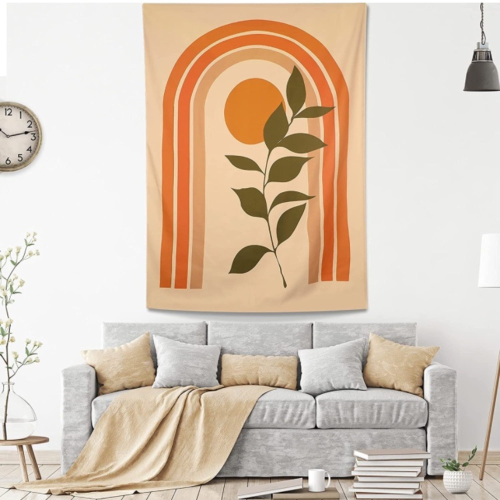 Boho Rainbow/Plant/Sun Tapestry Outdoor Indoor Decor Wall Art/Yoga Mat/Bedspread - Picture 4 of 6